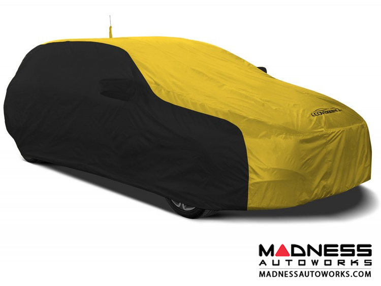 Alfa Romeo Stelvio Custom Vehicle Cover - Stormproof - Black w/ Yellow + Shark Fin Antenna Pocket